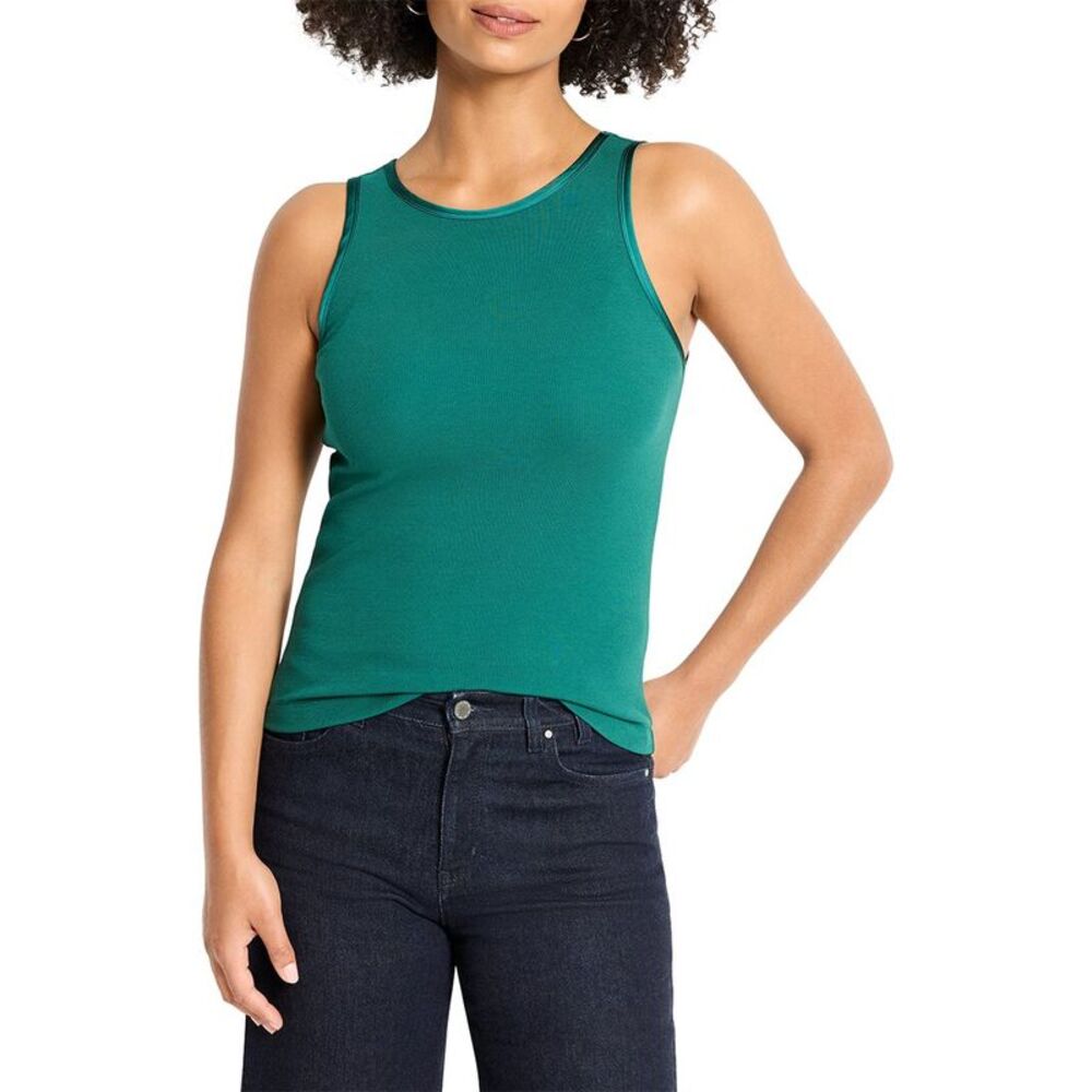 Nic+Zoe Womens Trimmed Perfect Knit Ribbed Tank